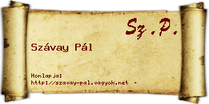 Szávay Pál névjegykártya