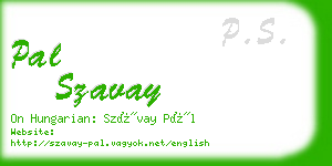 pal szavay business card